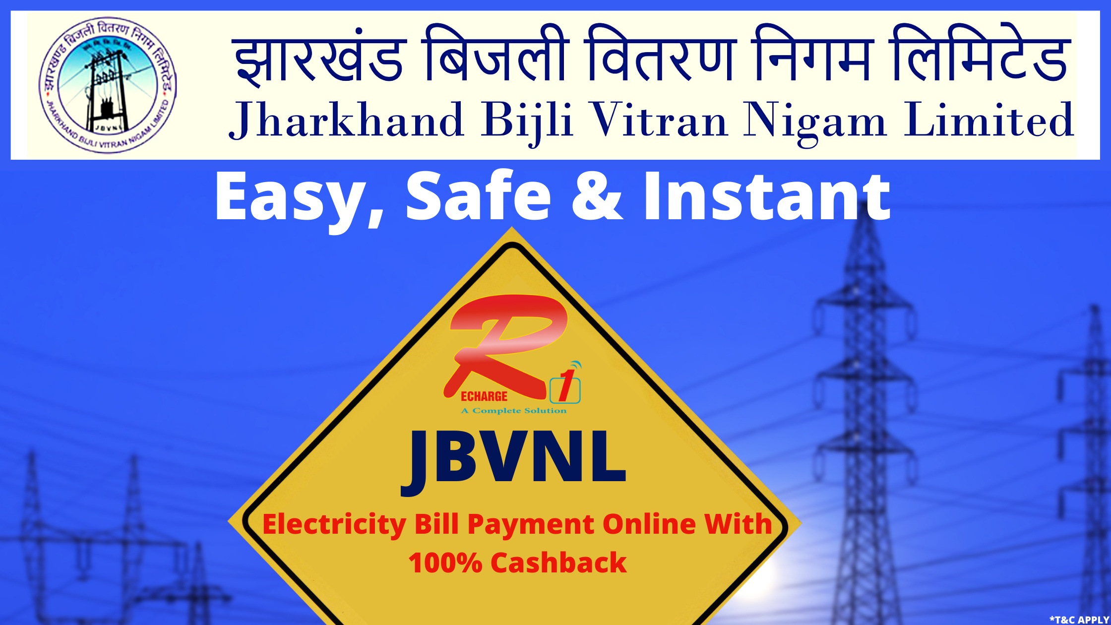  Easy, Safe & Instant: JBVNL Electricity Bill Payment Online With 100% Cashback