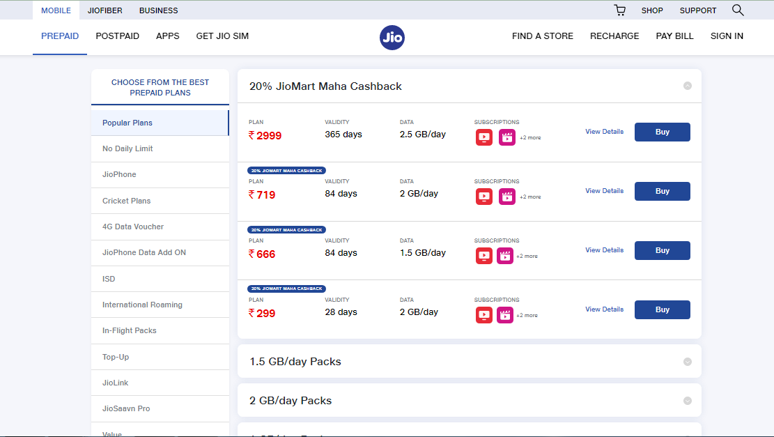 Jio Recharge Online! Enjoy on Every Recharge Above Rs