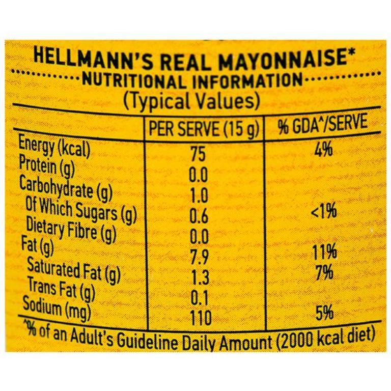 27 Hellmann's Mayonnaise Nutrition Label - 1000+ Labels Ideas