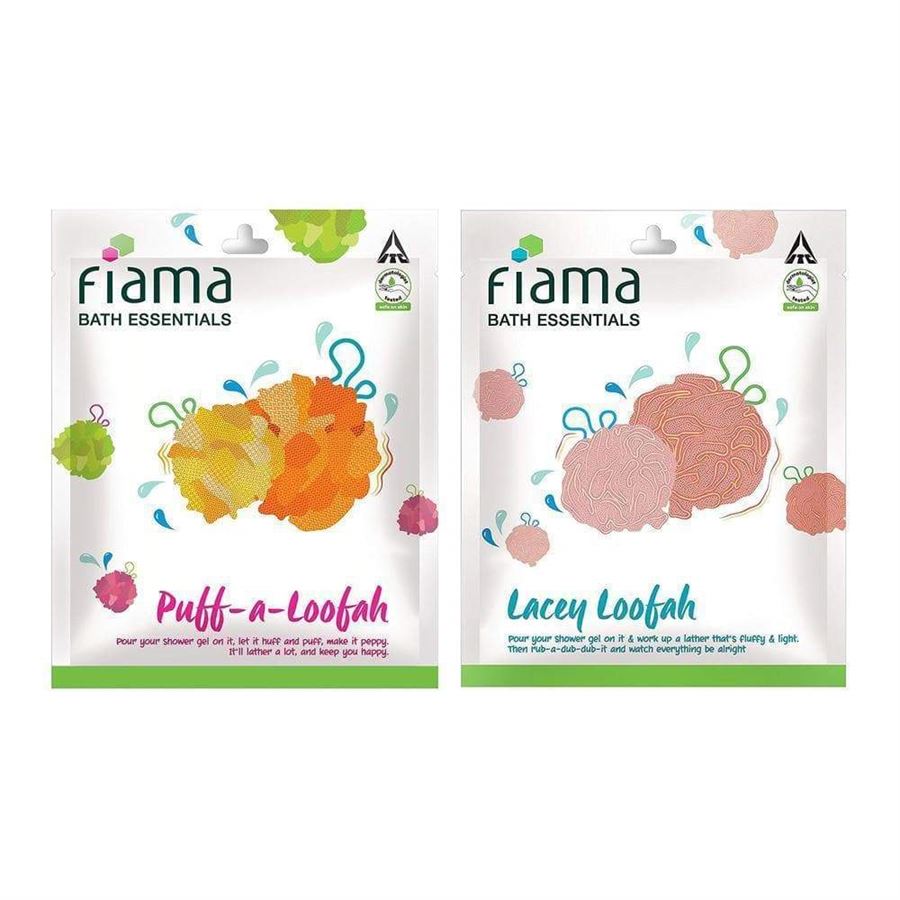 Buy Fiama Bath Essentials Puffaloofah Color May Vary And Fiama Bath Essentials Lacey Loofah At Best Prices In India Recharge1