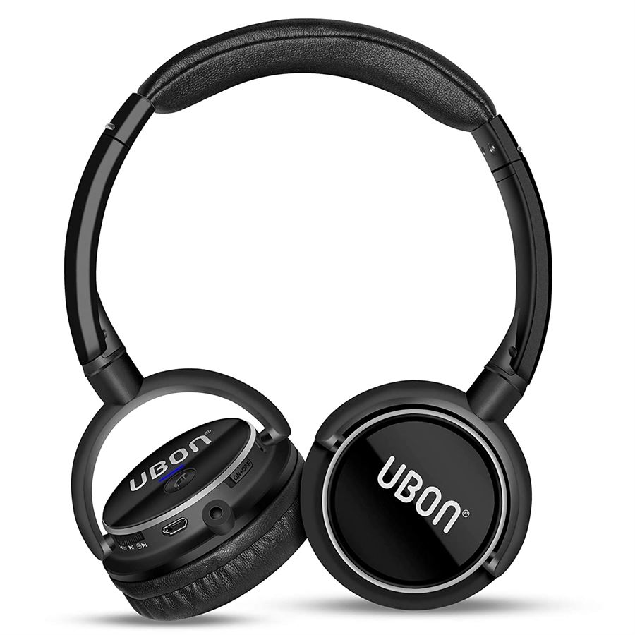 Buy Ubon GBT5605 Pure Stereo Wireless Bluetooth Headphone with Mic 4in1 OverEar 40mm Driver Headset with TFSD Card Player FM Audio Input Black at Best Prices in India Recharge1