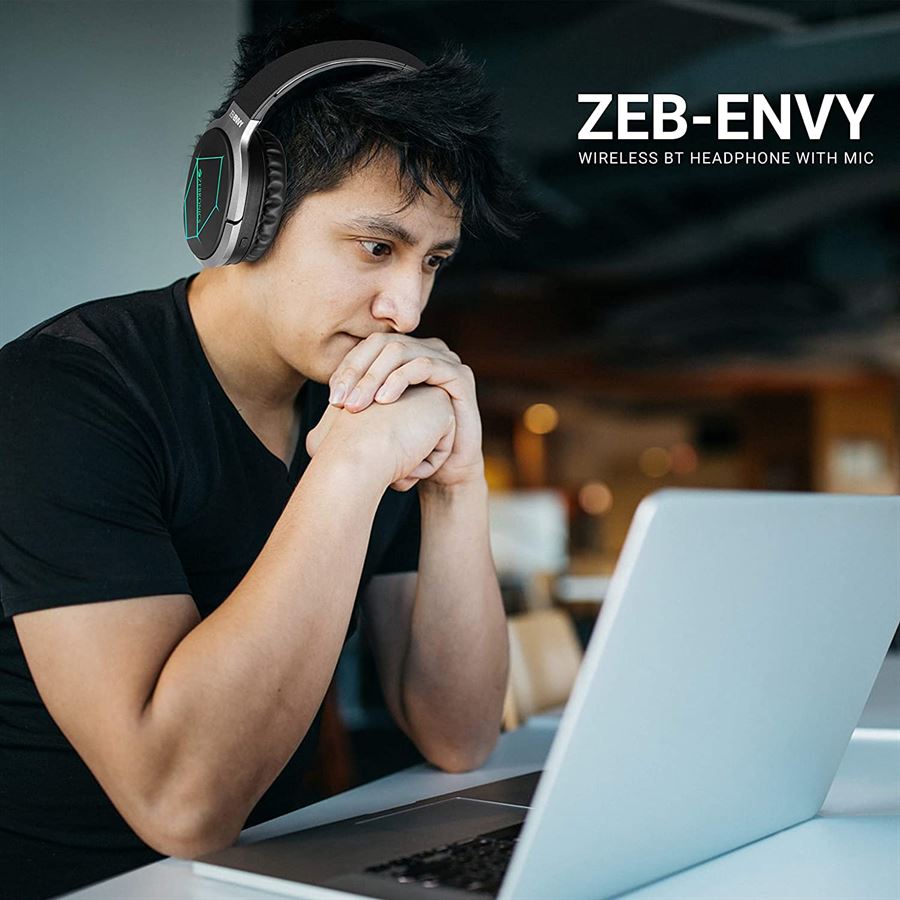 Buy Zebronics ZebEnvy Bluetooth Headphone with 33hrs Playback time 3 Led Modes and Detachable Mic at Best Prices in India Recharge1
