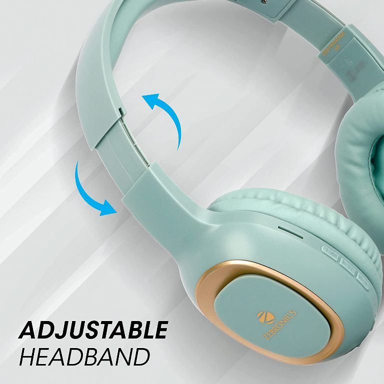 Buy Zebronics Zeb Paradise Wireless BT Headphone Comes with 40mm Drivers AUX Connectivity Built in FM Call Function 15Hrs Playback time and Supports Micro SD Card Green at Best Prices in India