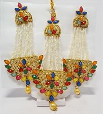 Long Ethnic Earrings with Tikka Set